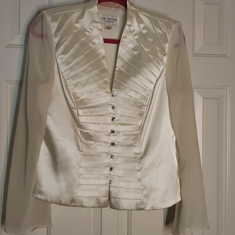 Cream semi formal top